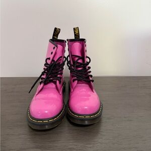 Dr. Martens Hot Pink Patent Lace-Up Combat Boots